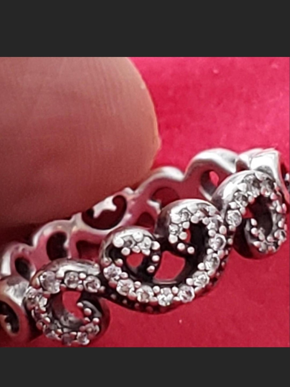 Pandora Silver Scroll Ring with Pavé Cubic Zirconia - Silver